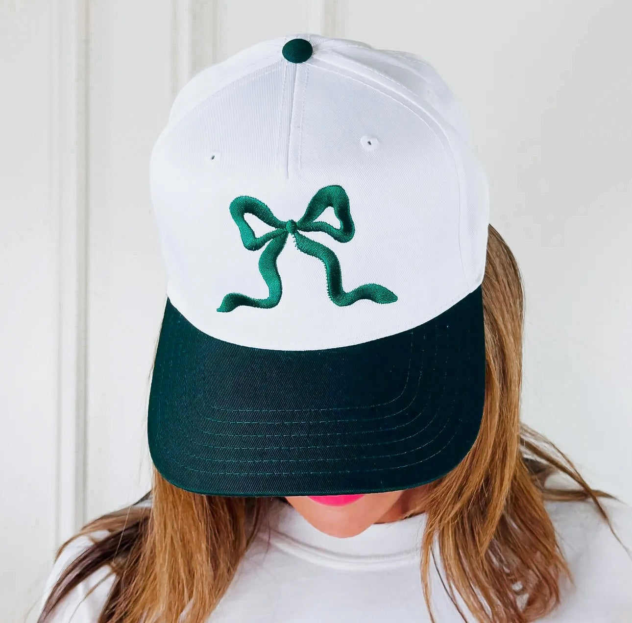 Green Bow Embroidered Trucker