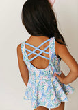 Swoon Baby Blue Floral 1pc Swimsuit