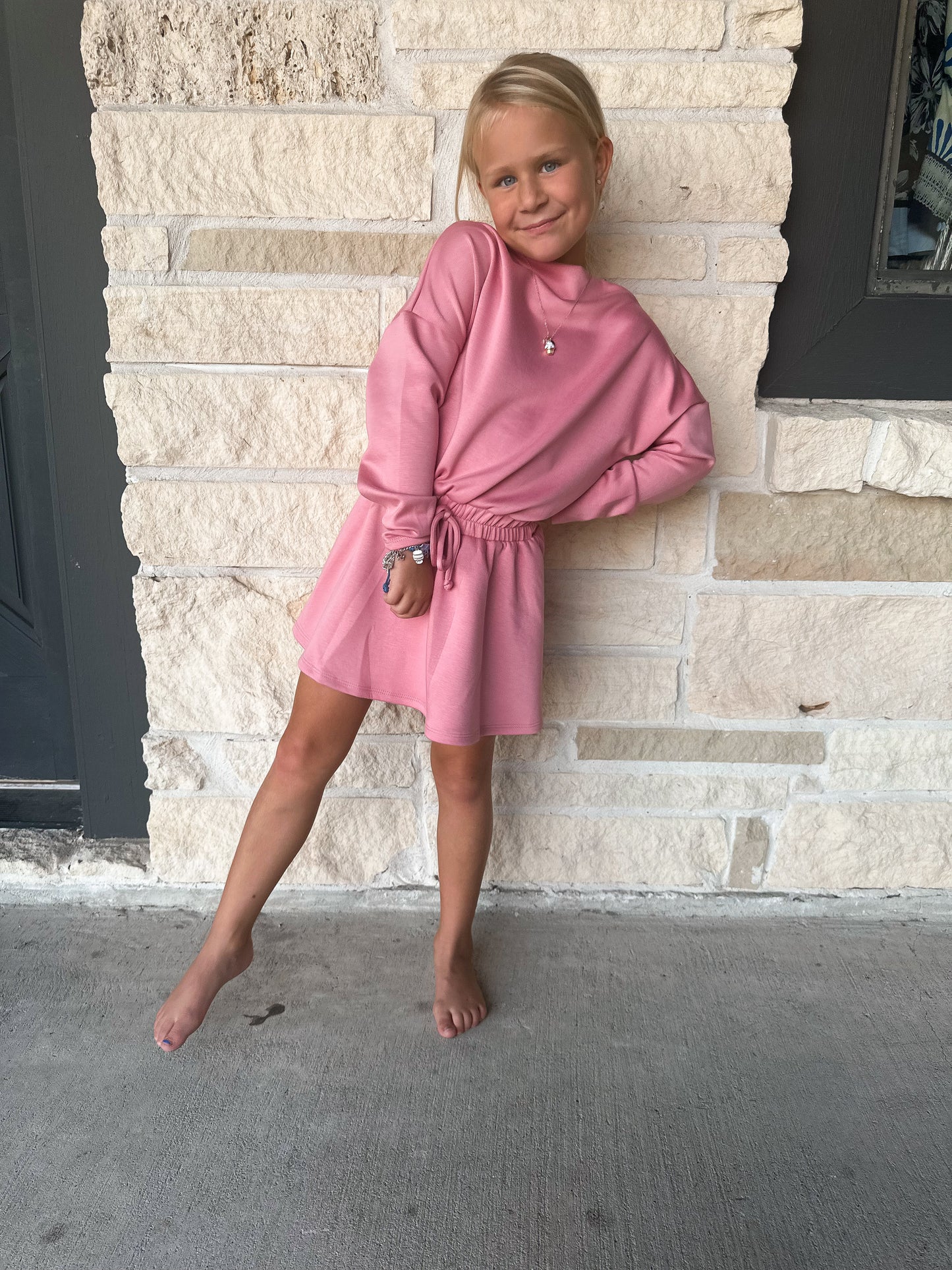 Good Girl Dusty Pink Knit Dress