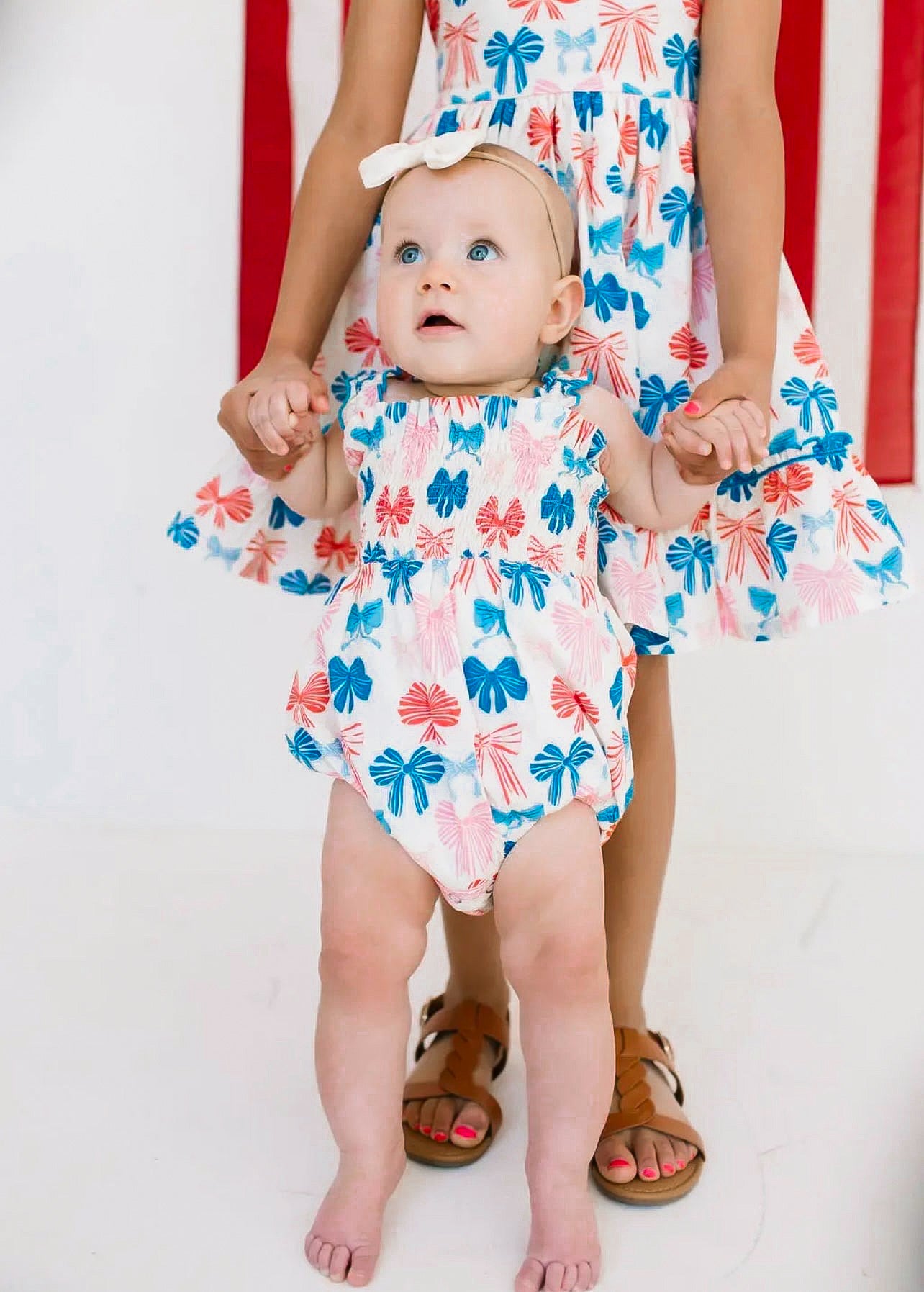 Ollie Jay Smocked Patriotic Bow Maaylen Bubble