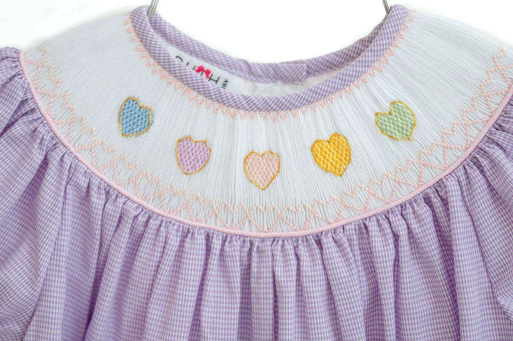 Ruth & Ralph Smocked Rainbow Hearts Annabelle Bloomer Set