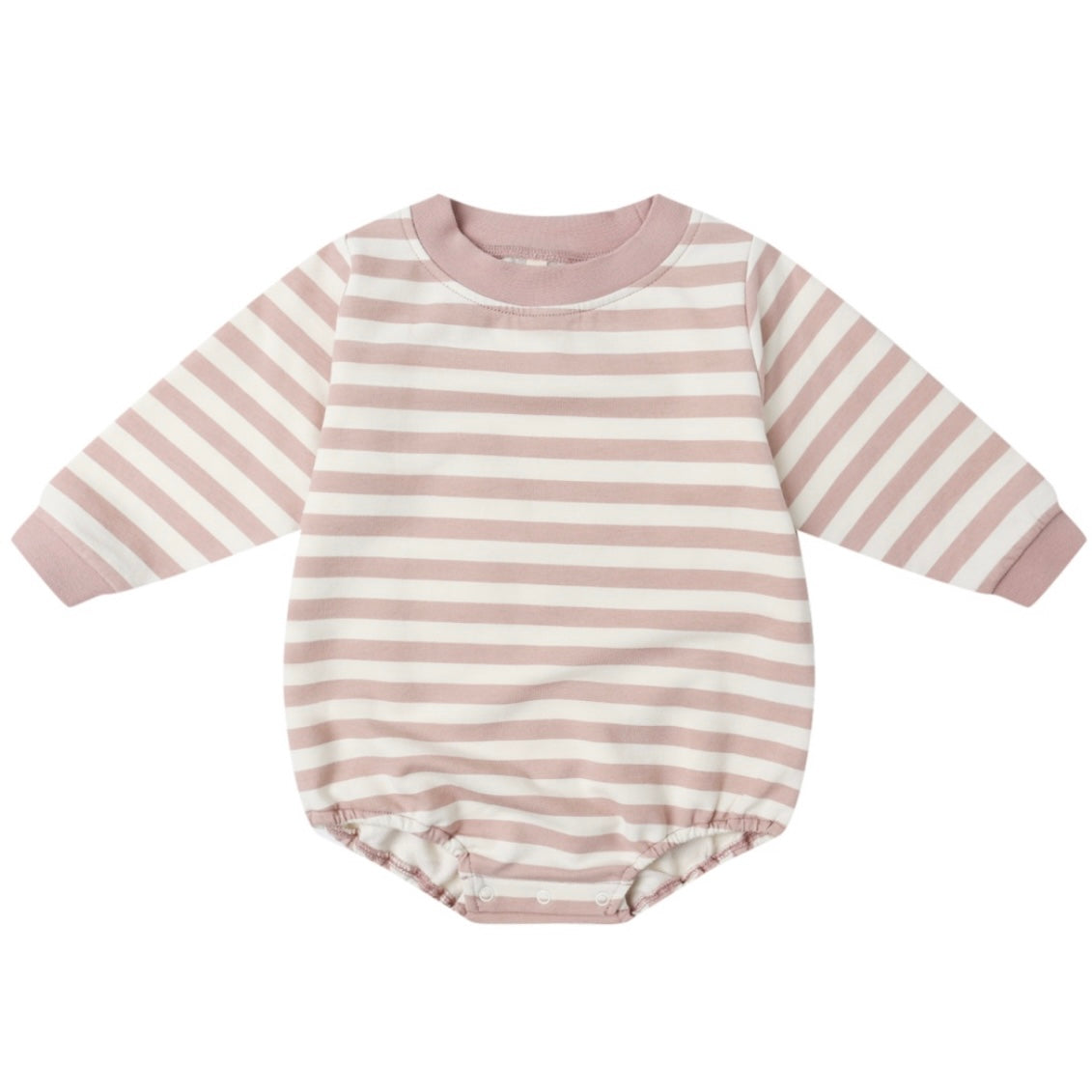 Quincy Mae Pink Stripe Crewneck Bubble
