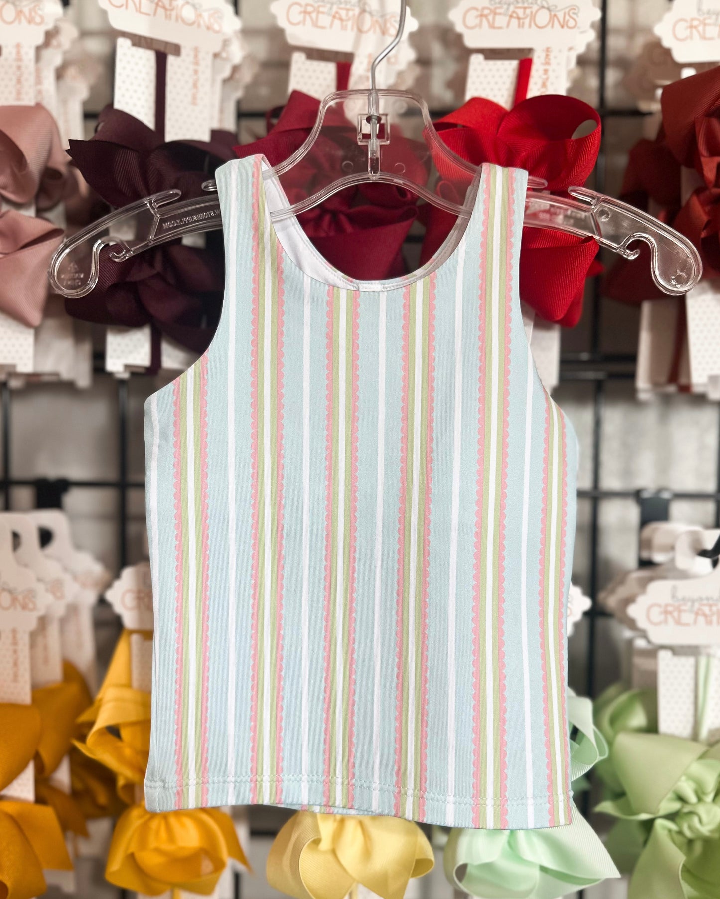 Honesty Blue & Pink Stripe Sport Tank