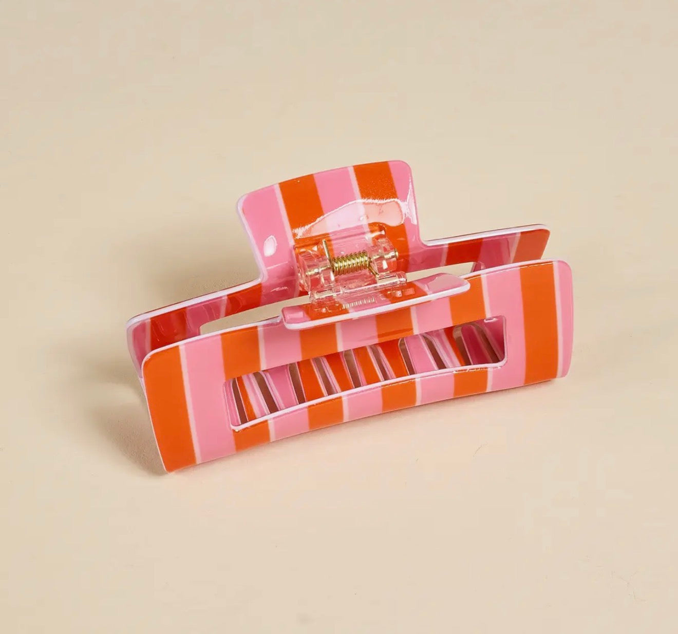 Darling Effect Sicily Pink Stripe Claw Clip