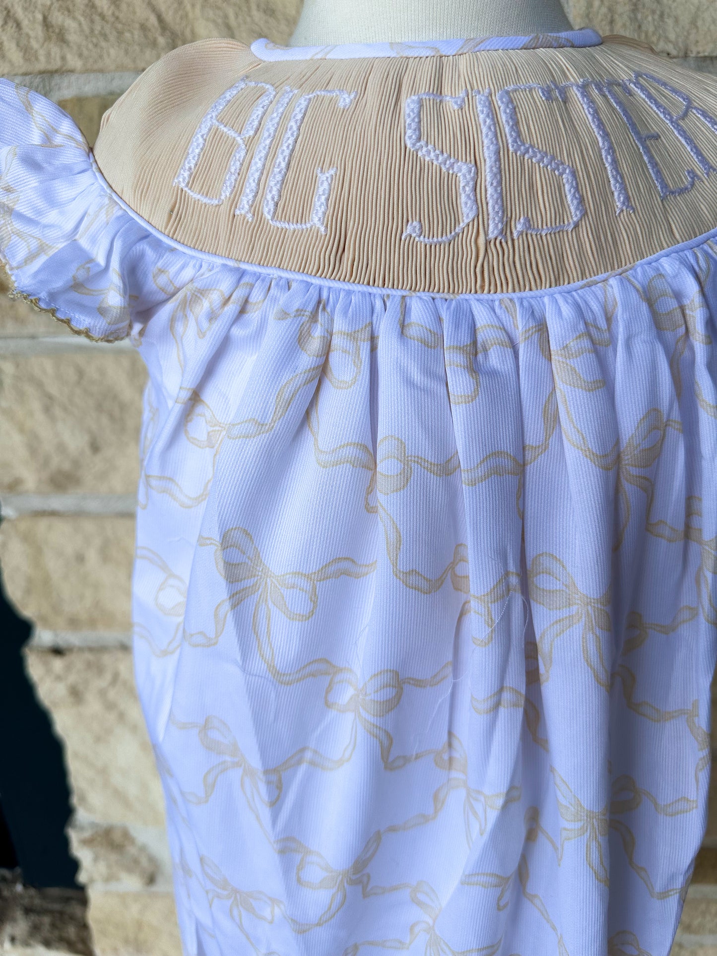 Smocked Flamingo Yellow Big Sister Bubble