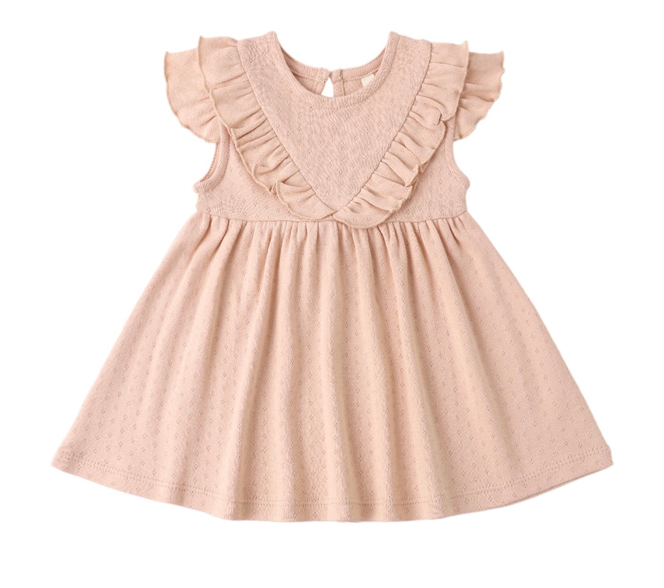 Quincy Mae Sleeveless Ruffle Melon Dress