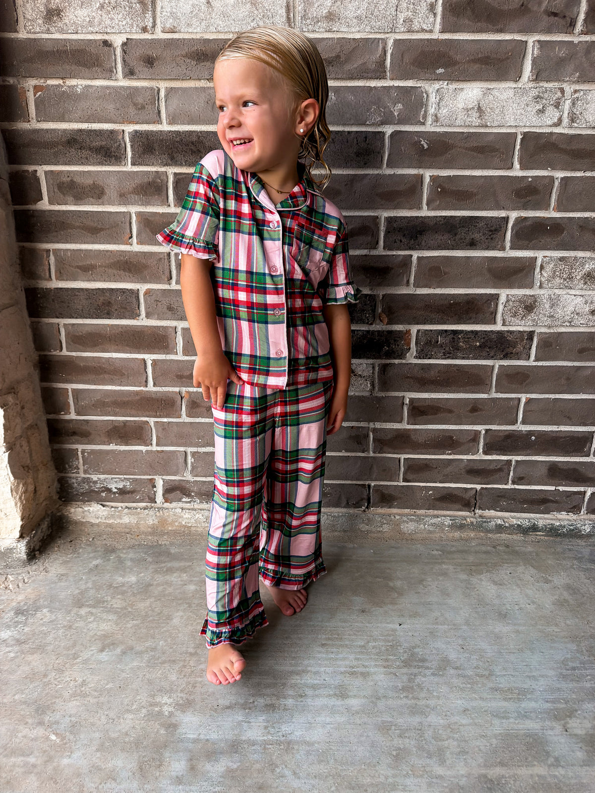 Hollis Baker Pink Christmas Plaid Jammies