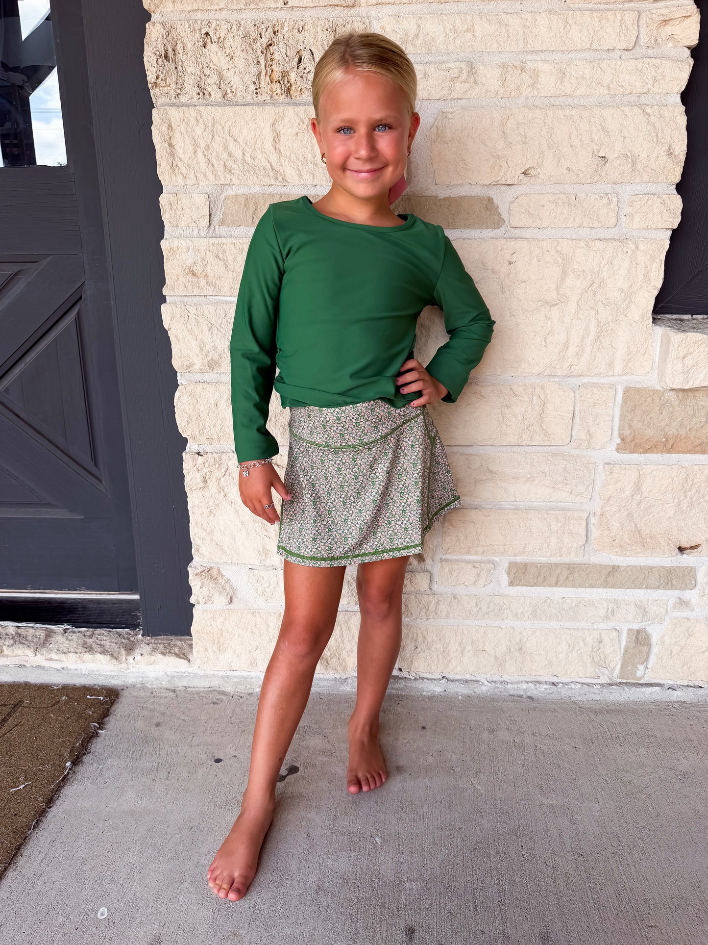 Swoon Baby Active Olive Floral Tennis Skirt