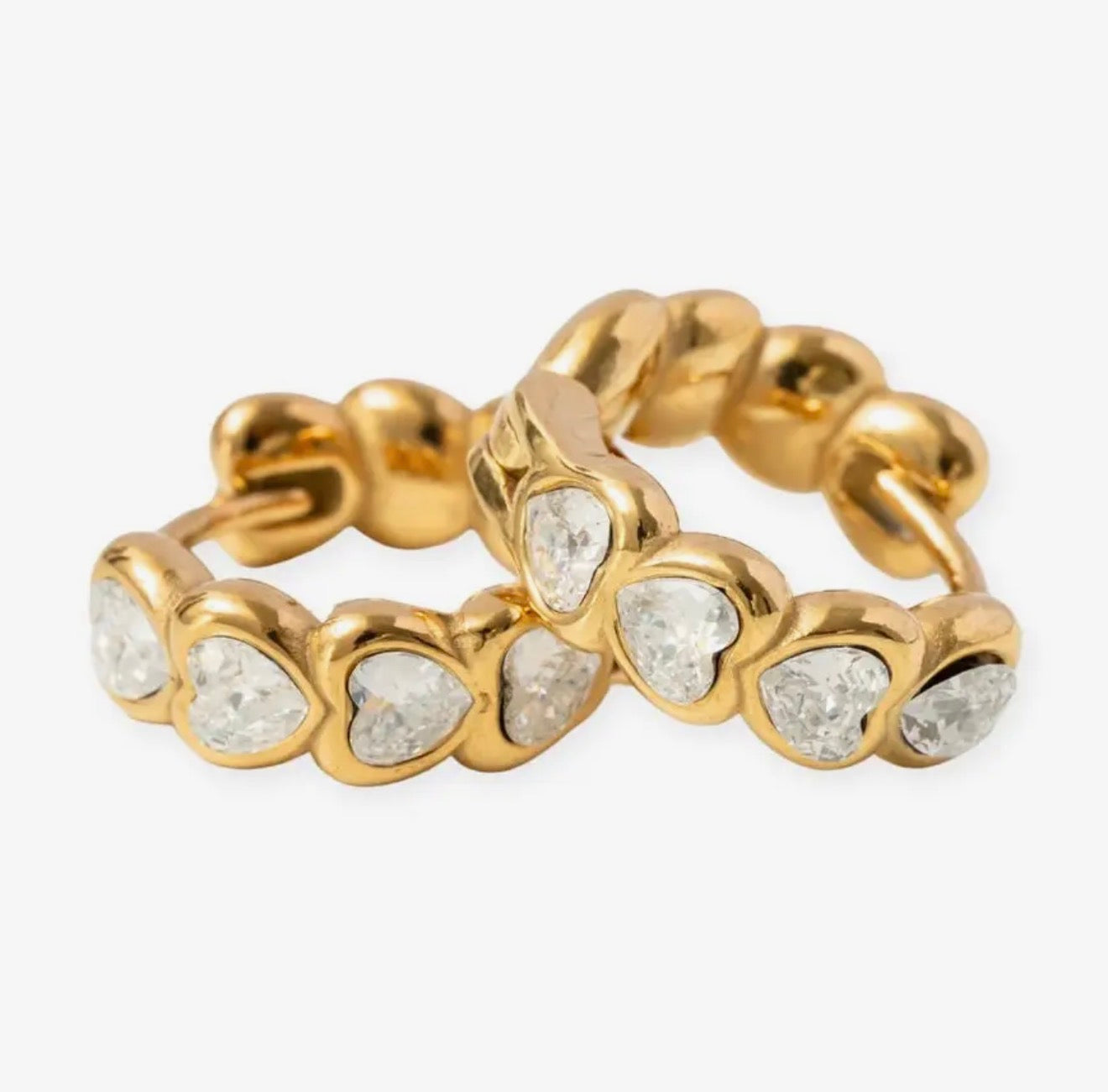 Pip Pop Post Heart Gem Hoops