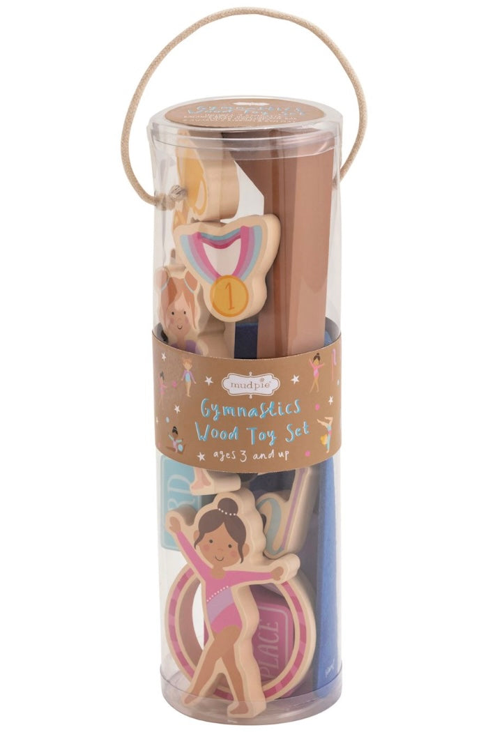 Mud Pie Gymnastics Wood Toy Set