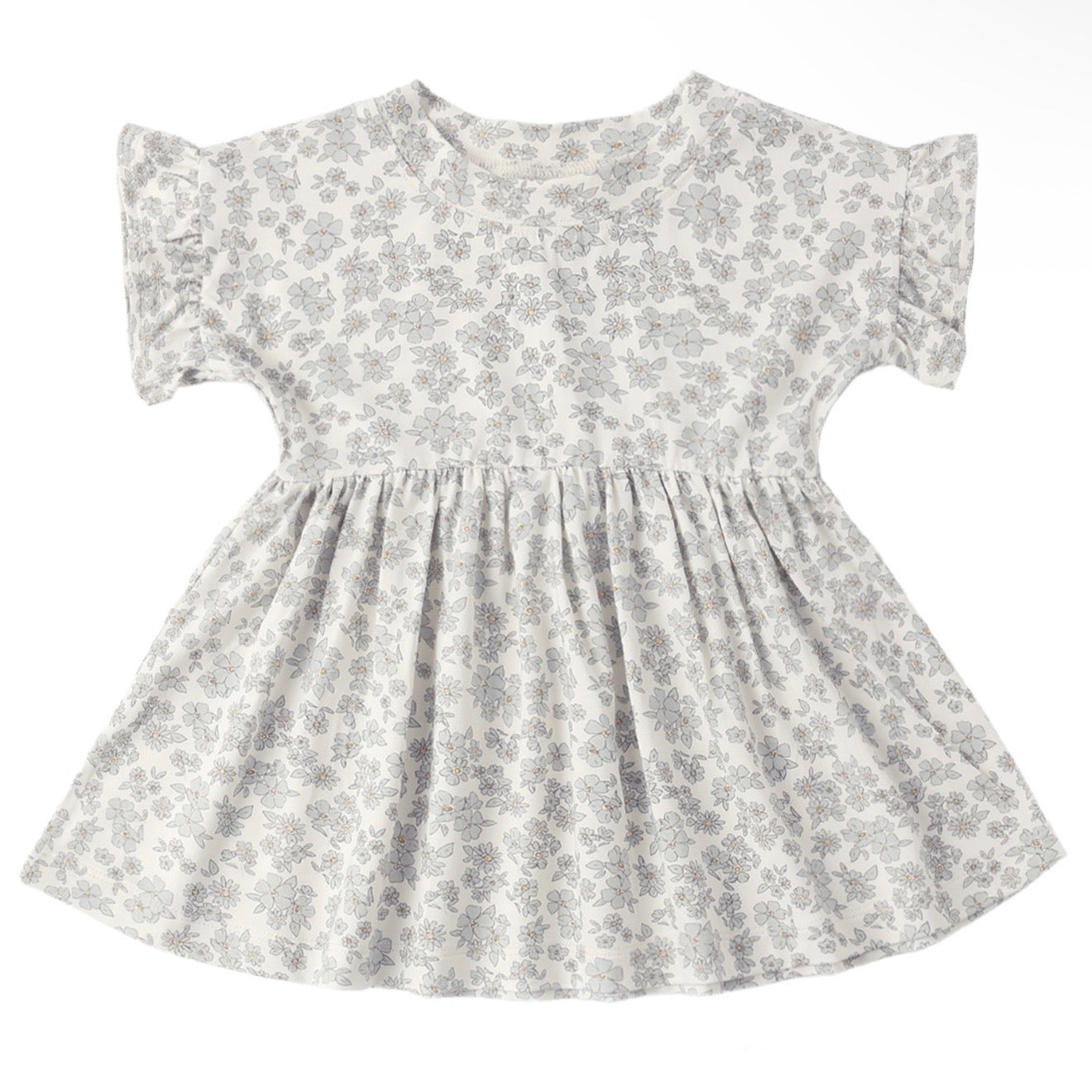 Quincy Mae Blue Floral Babydoll Dress