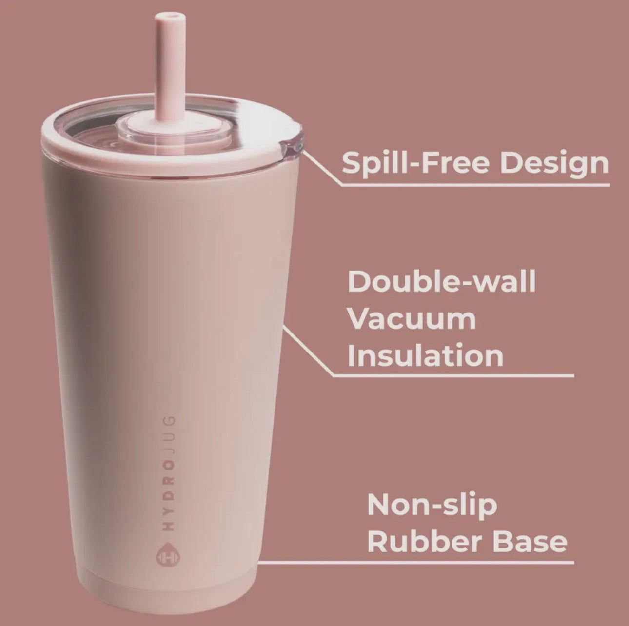 HydroJug Everyday Dusty Rose Tumbler 20oz
