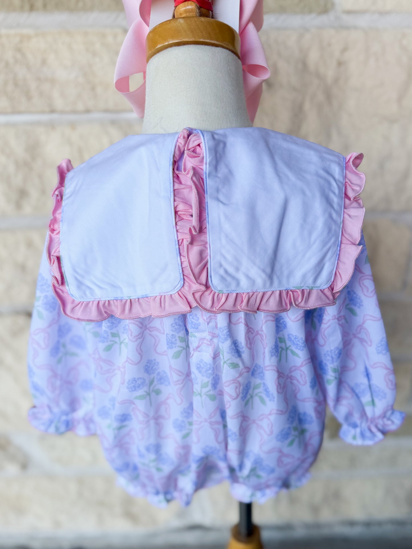 Smocked Flamingo Sweet Magnolia Bib Bubble
