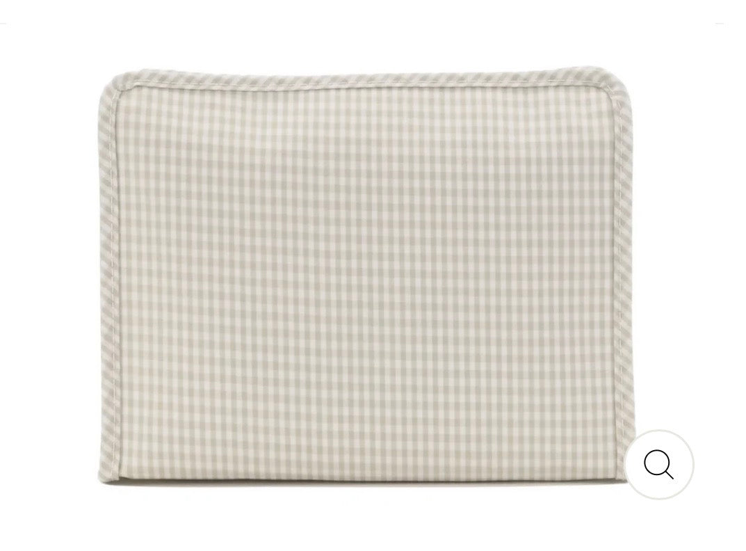 TRVL Gingham Pearl Grey Medium Roadie Zip Pouch