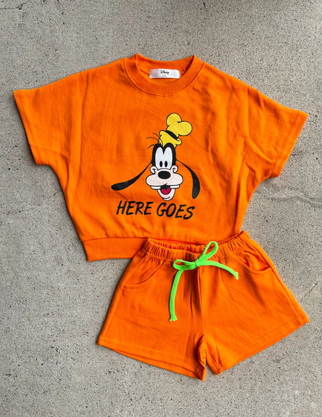 Orange Goofy Short Set