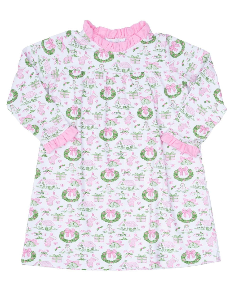 The Oaks Pink Holiday Toile Loungewear Dress