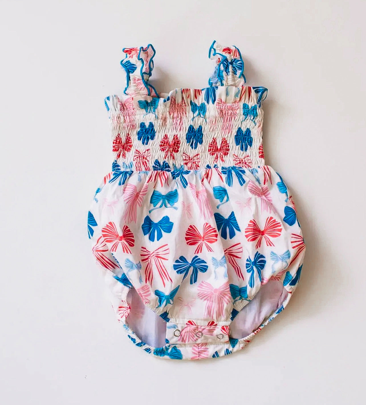 Ollie Jay Smocked Patriotic Bow Maaylen Bubble