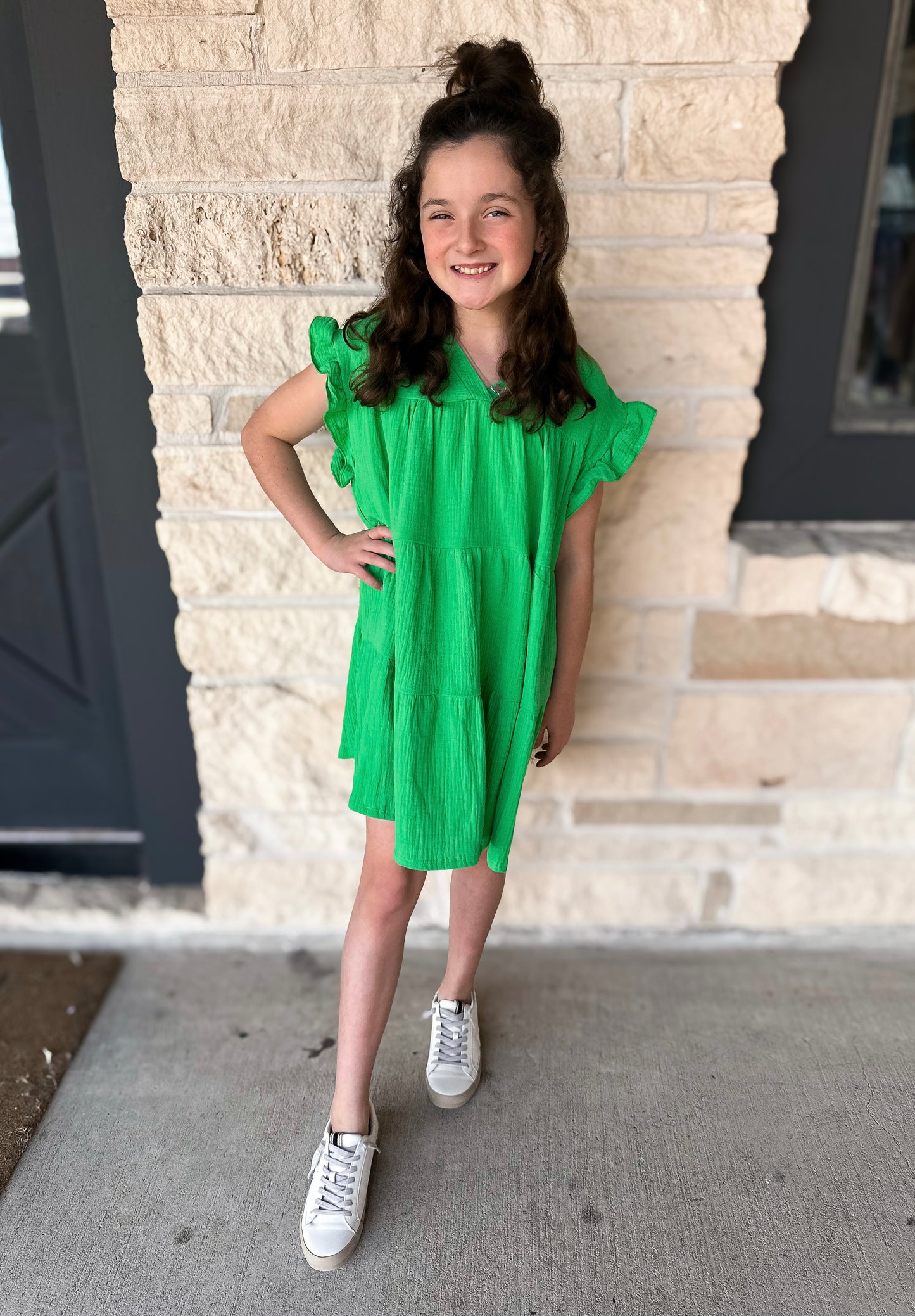 Good Girl Kelly Green Tiered Dress