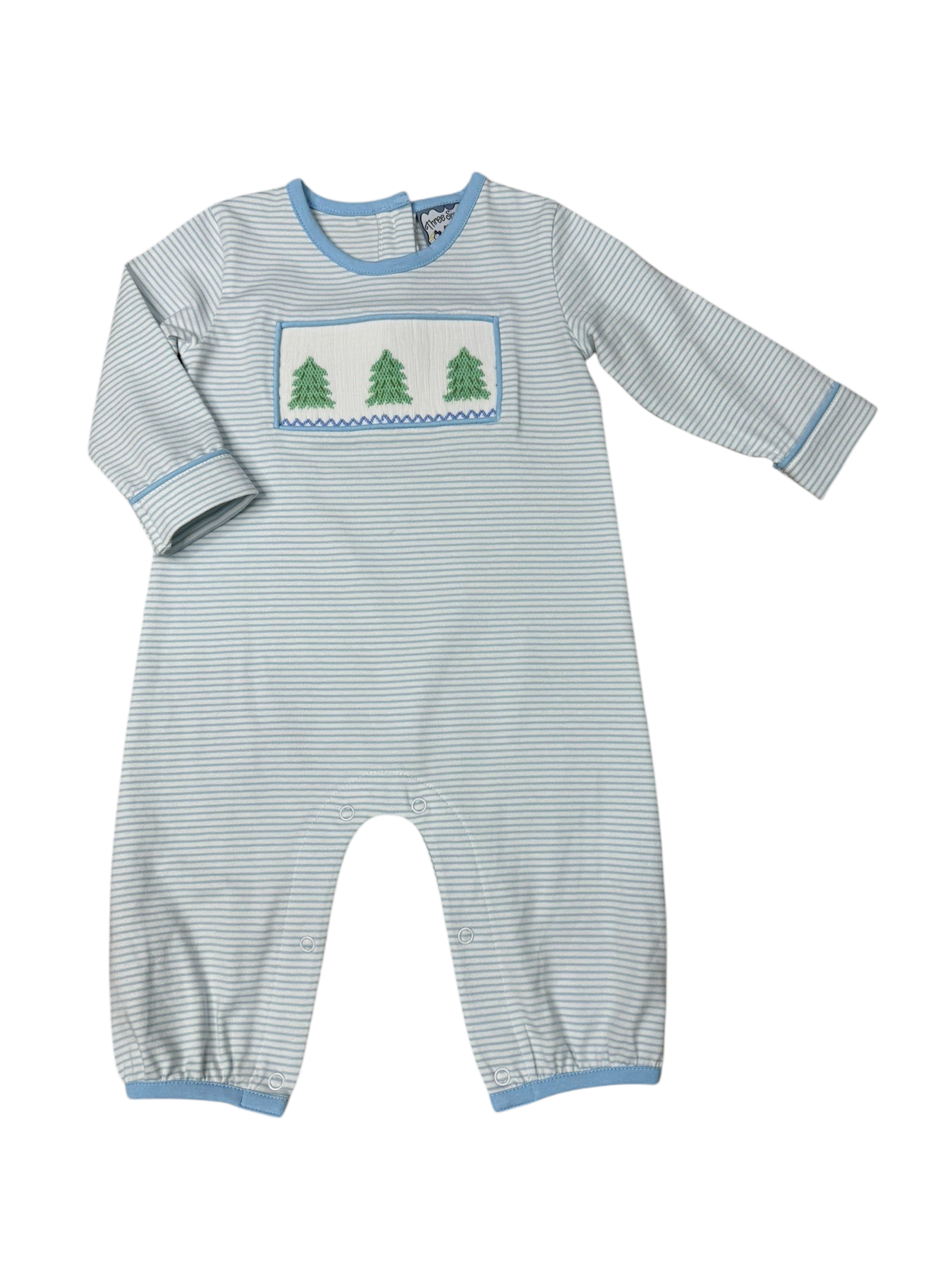 Three Sisters Boys Smocked Christmas Tree Romper