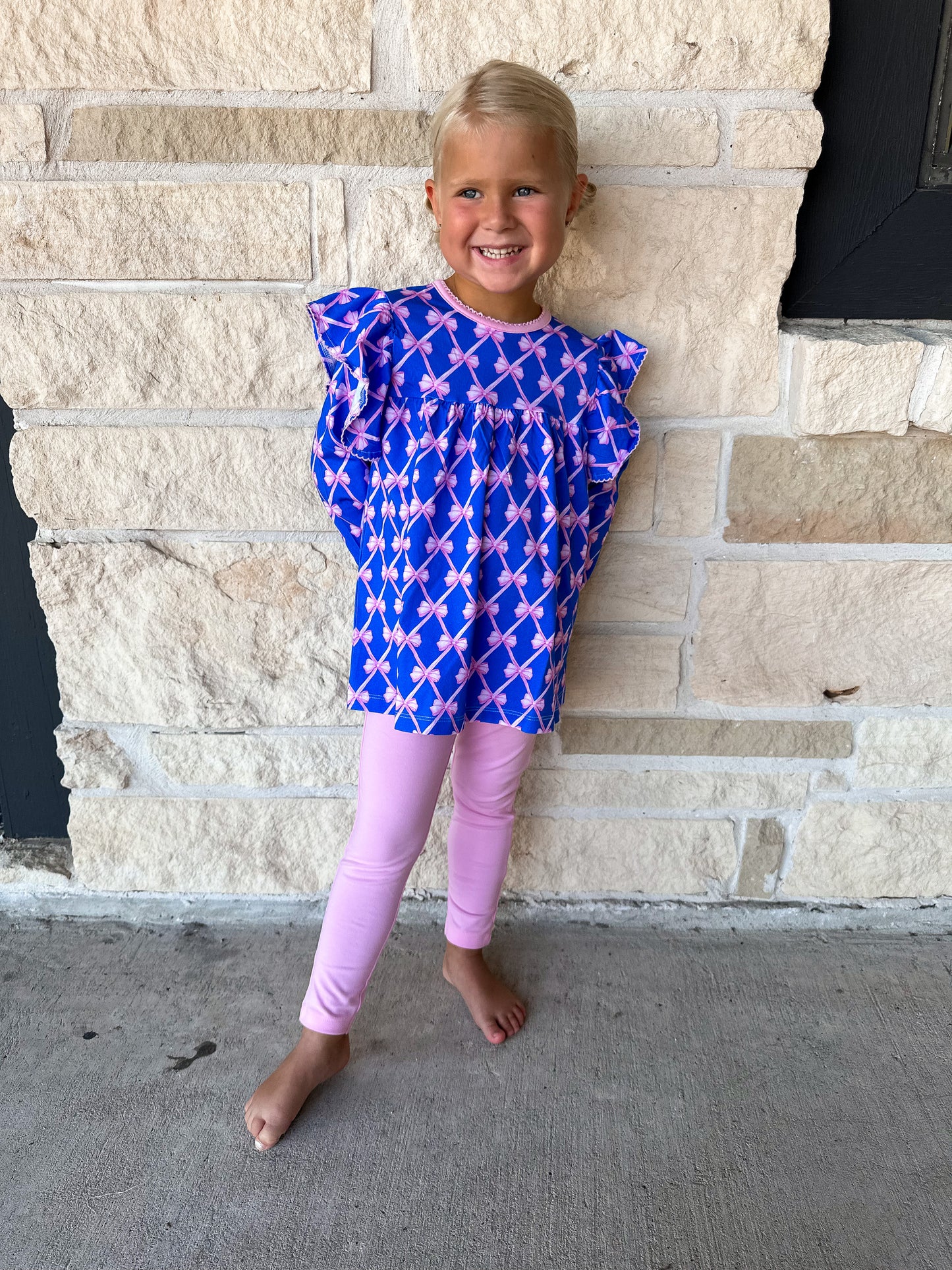 The Oaks Abree Blue Ribbon Bow Legging Set