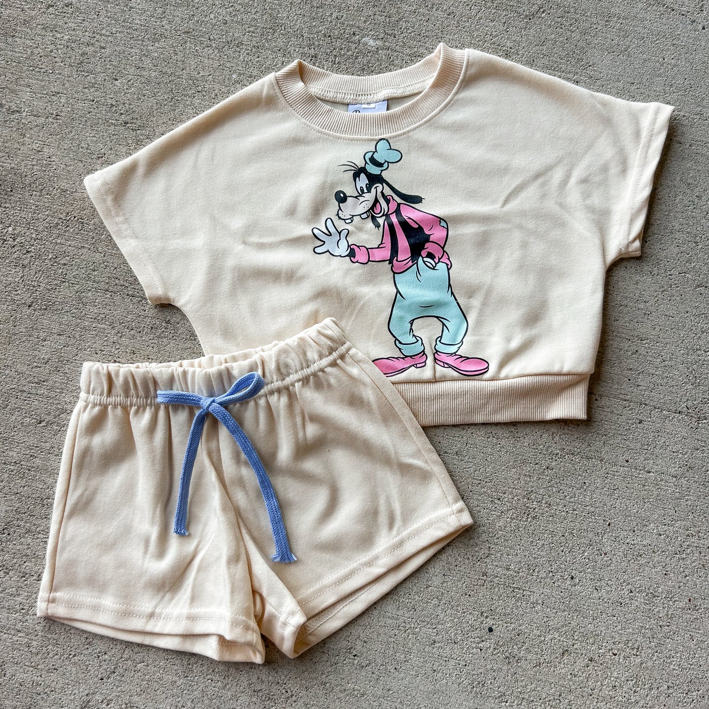 Cream Goofy Short Set