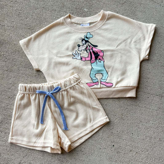 Cream Goofy Short Set