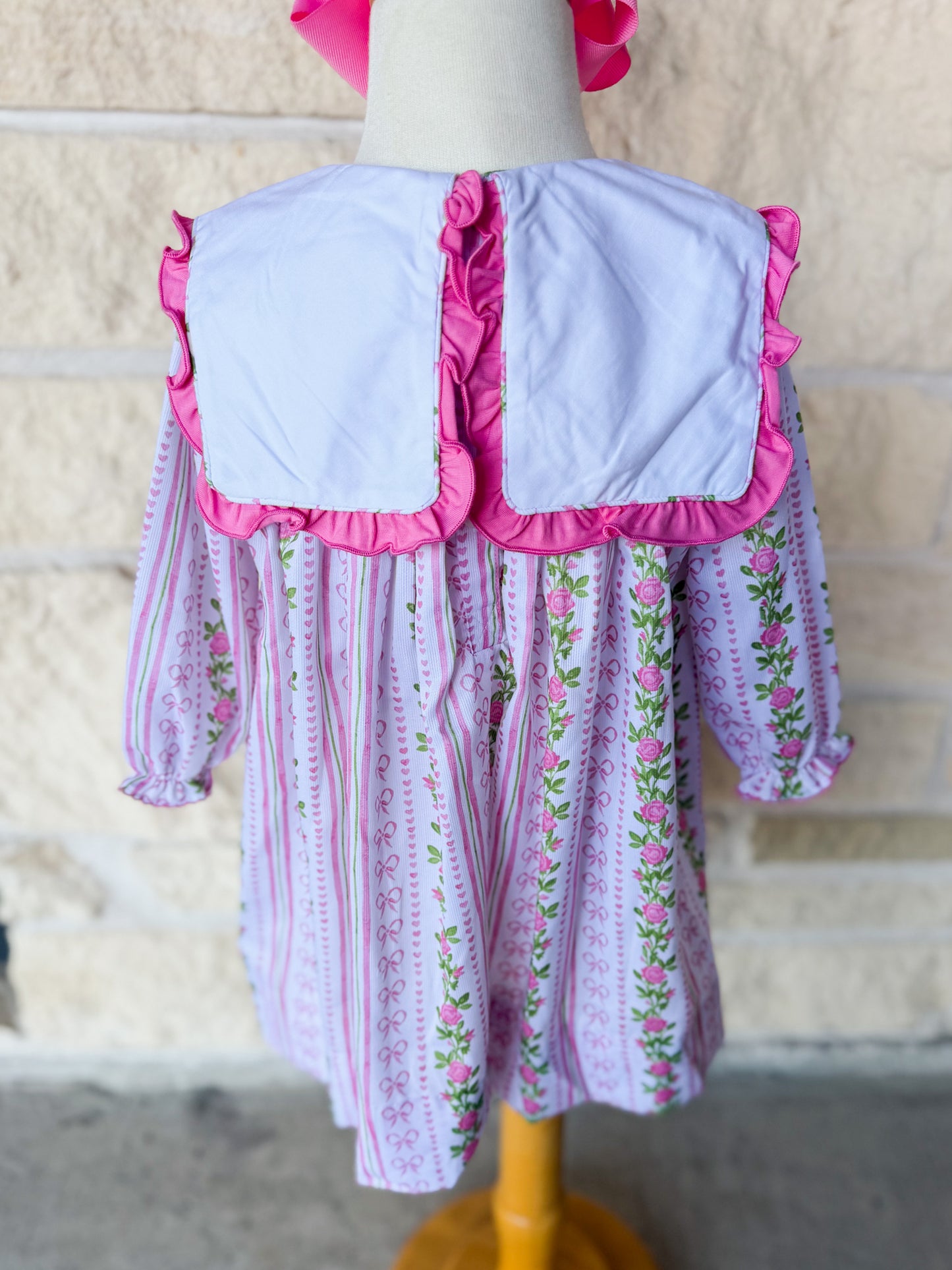 Smocked Flamingo Fancy Floral Bib Dress