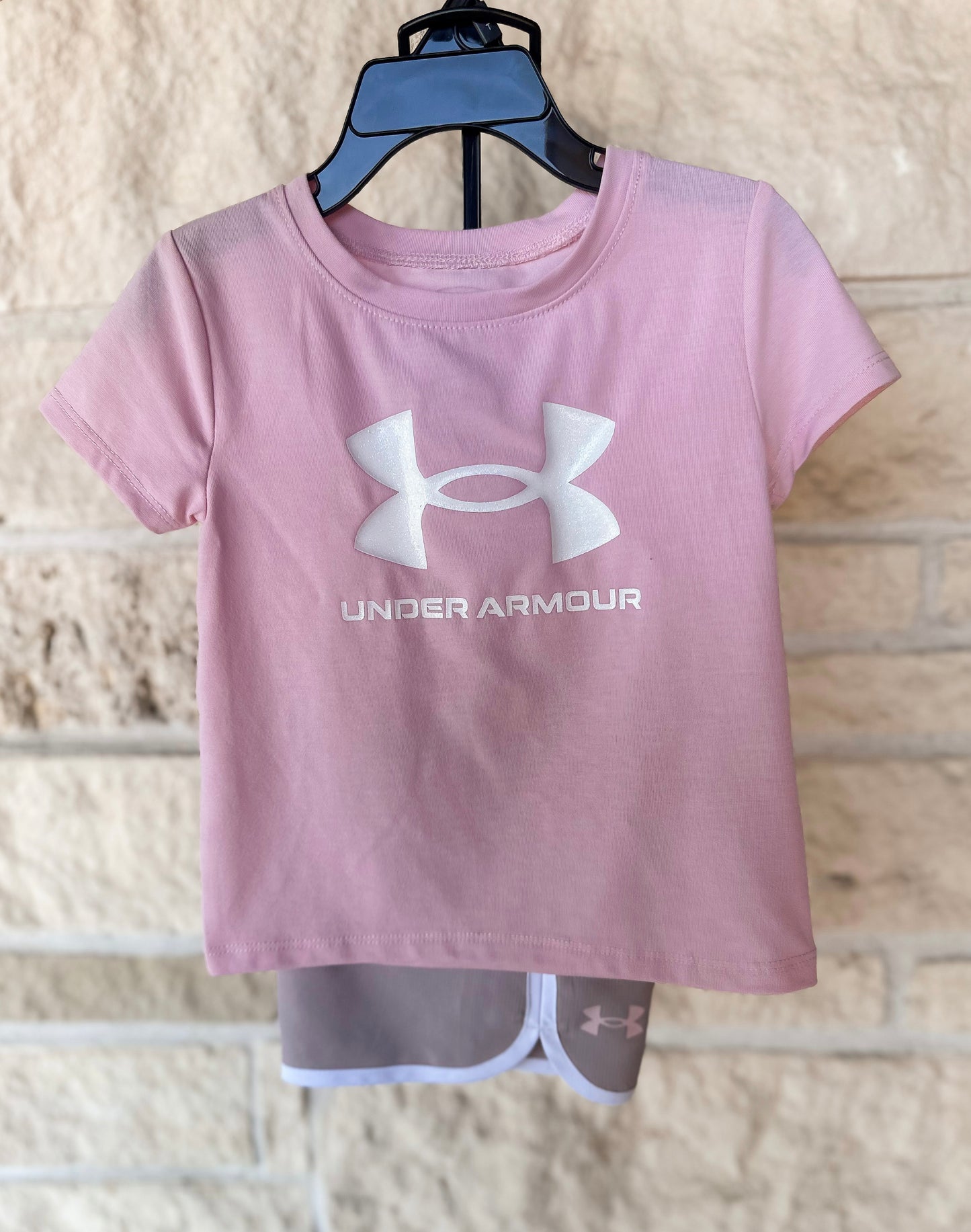 UA Prime Pink Logo Short Set