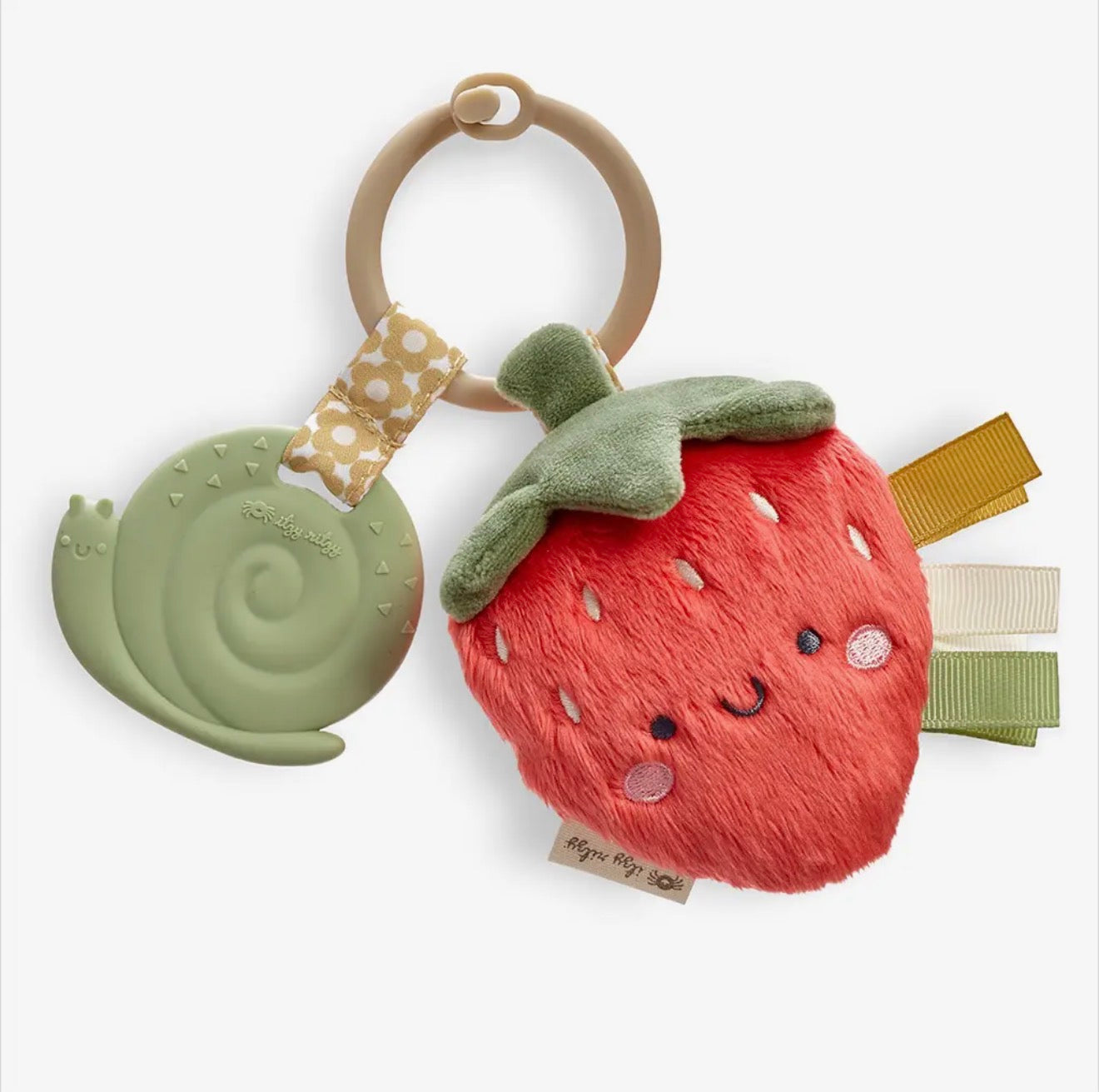 Itzy Ritzy Strawberry Itzy Pal Plush + Teether