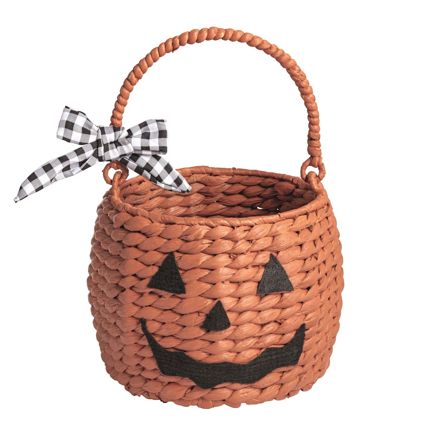 Mud Pie Orange Pumpkin Woven Treat Basket