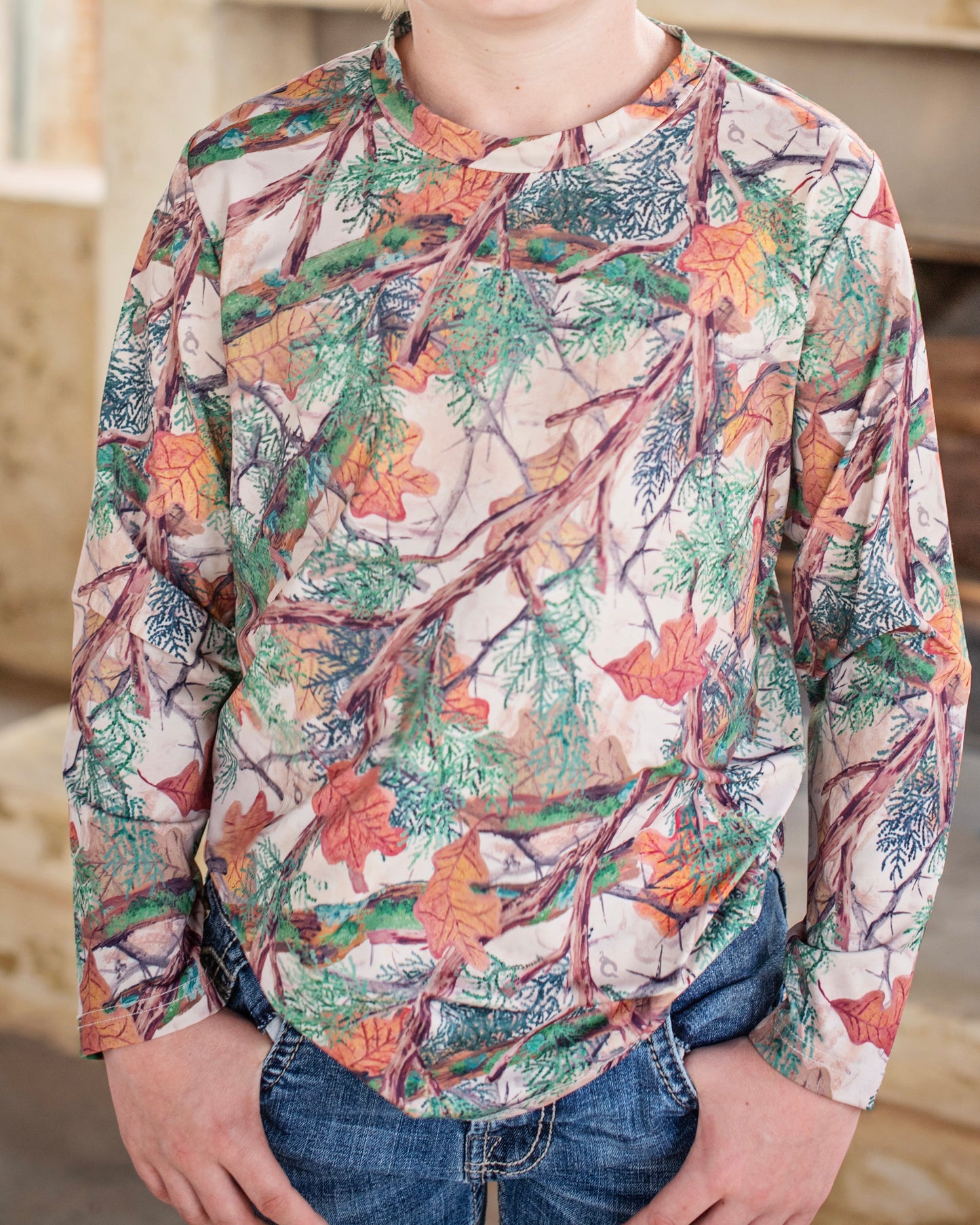Blue Quail Hill Country Camo LS Performance Tee