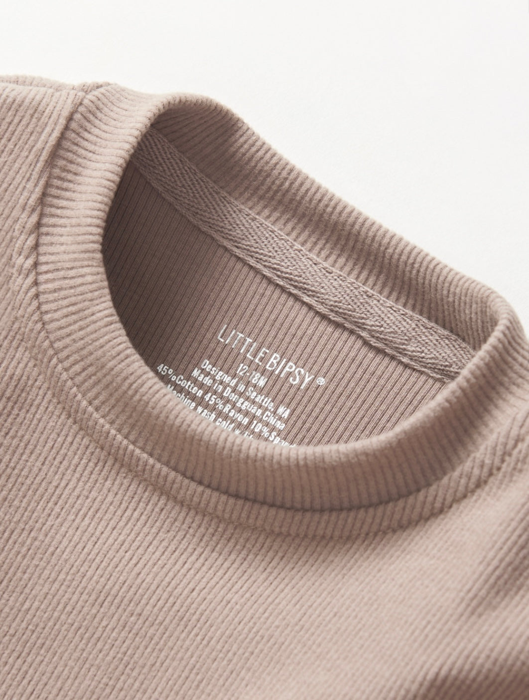 Little Bipsy Mushroom Ribbed Top