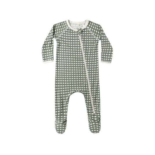 Quincy Mae Forest Check Footie