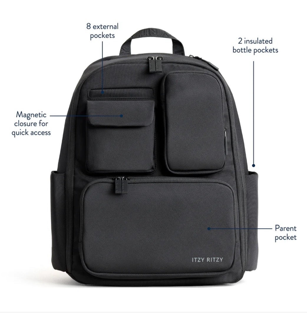 Itzy Ritzy Black Belong Utility Backpack Diaper Bag
