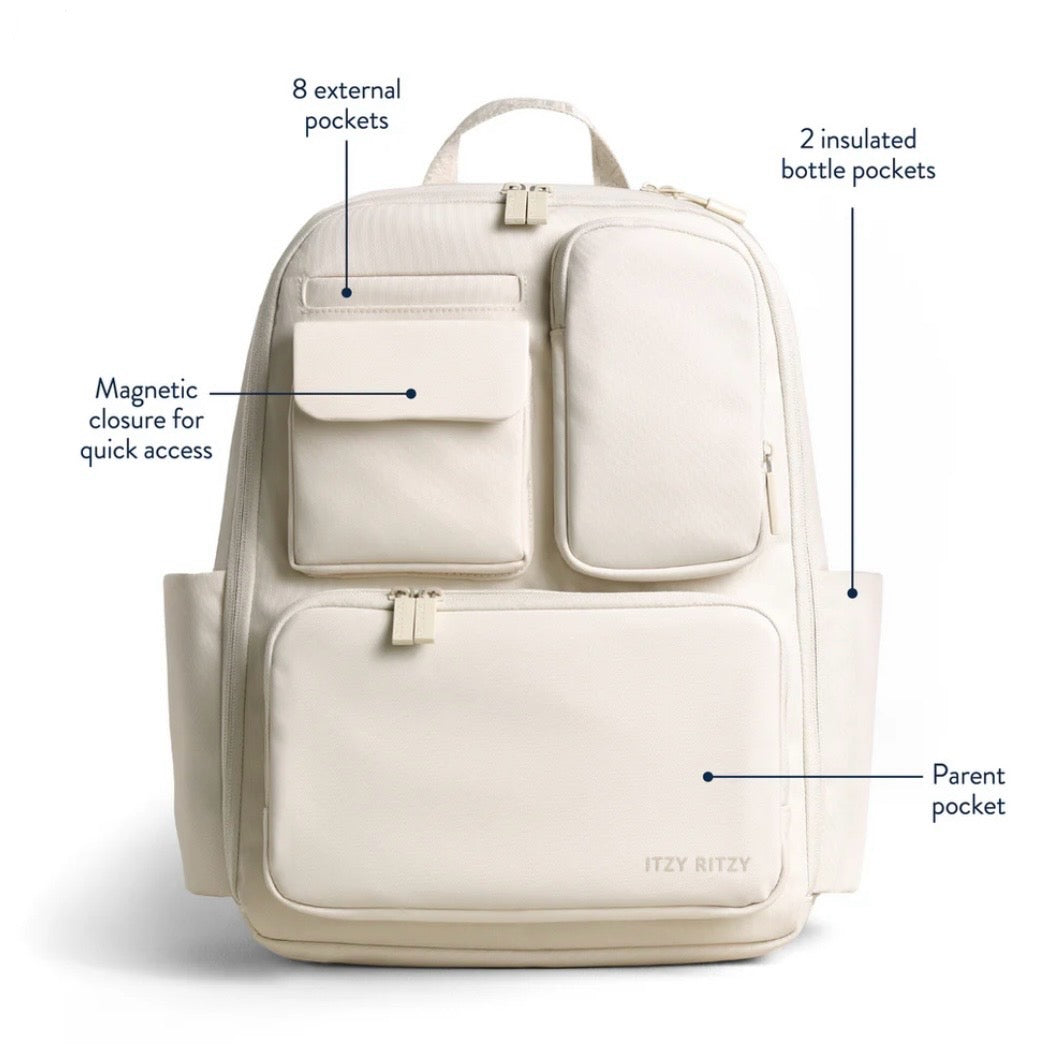 Itzy Ritzy Cream Belong Utility Backpack Diaper Bag