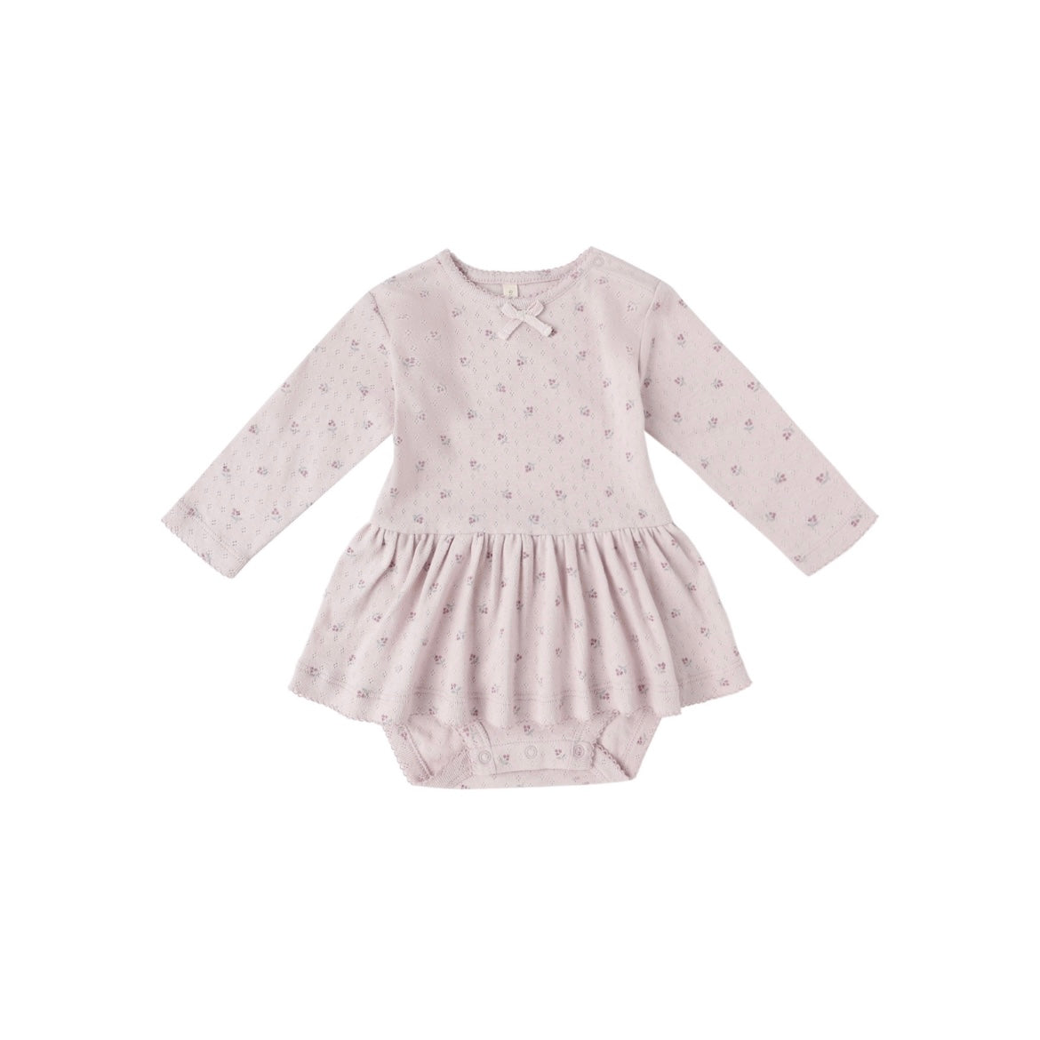 Quincy Mae Lilac Daisy Pointelle Skirted Bodysuit