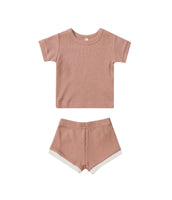 Quincy Mae Rose Waffle Shortie Set