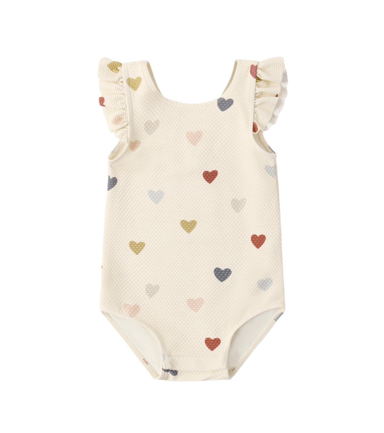 Quincy Mae Confetti Hearts Scoop Back Swimsuit