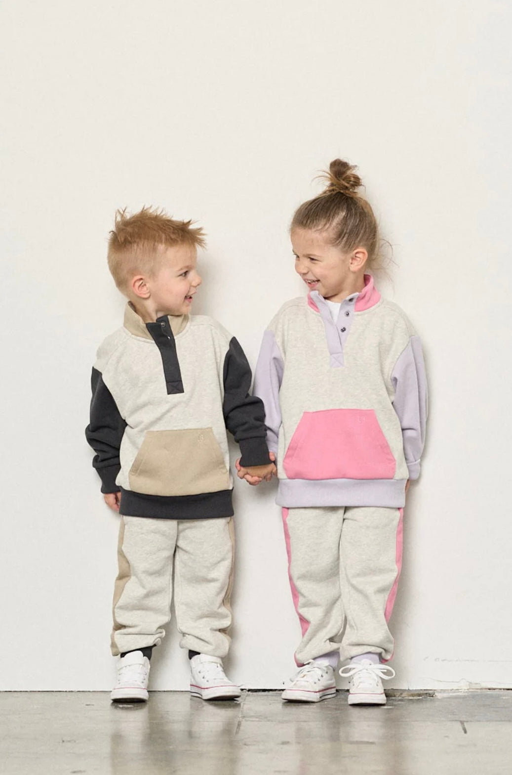 Little Bipsy Colorblock Mockneck Rose Pullover