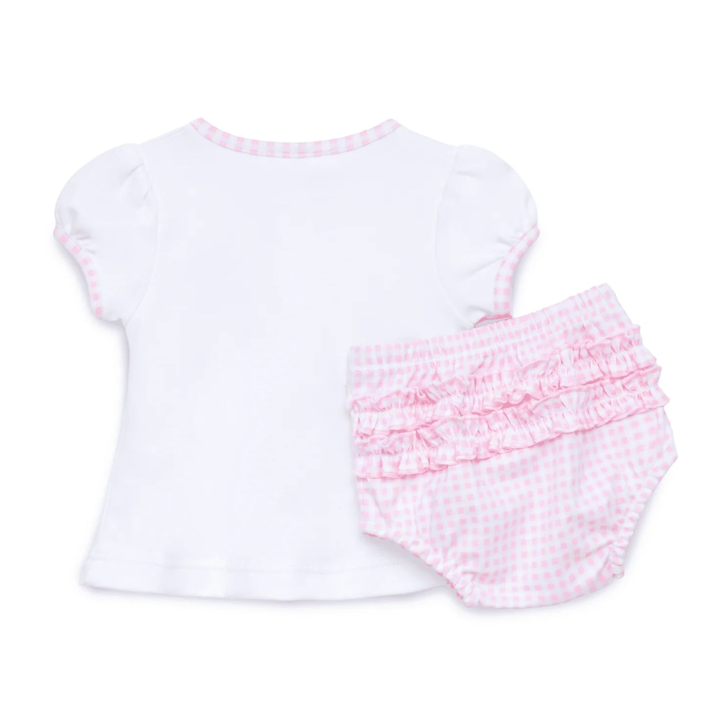 Magnolia Baby Pink Ruffle Silly Goose Diaper Cover Set