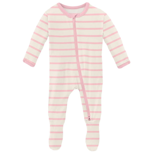 Kickee Pant Lotus Sweet Stripe Footie