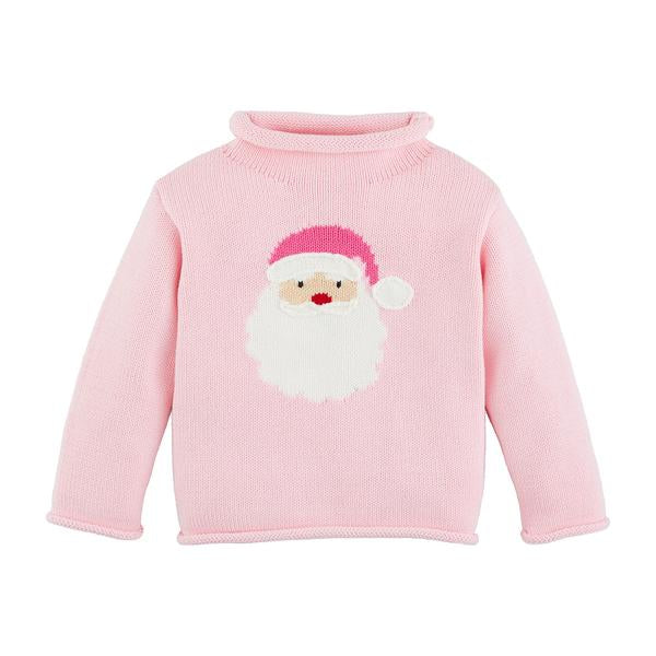 Mud Pie Pink Santa Rollneck Sweater