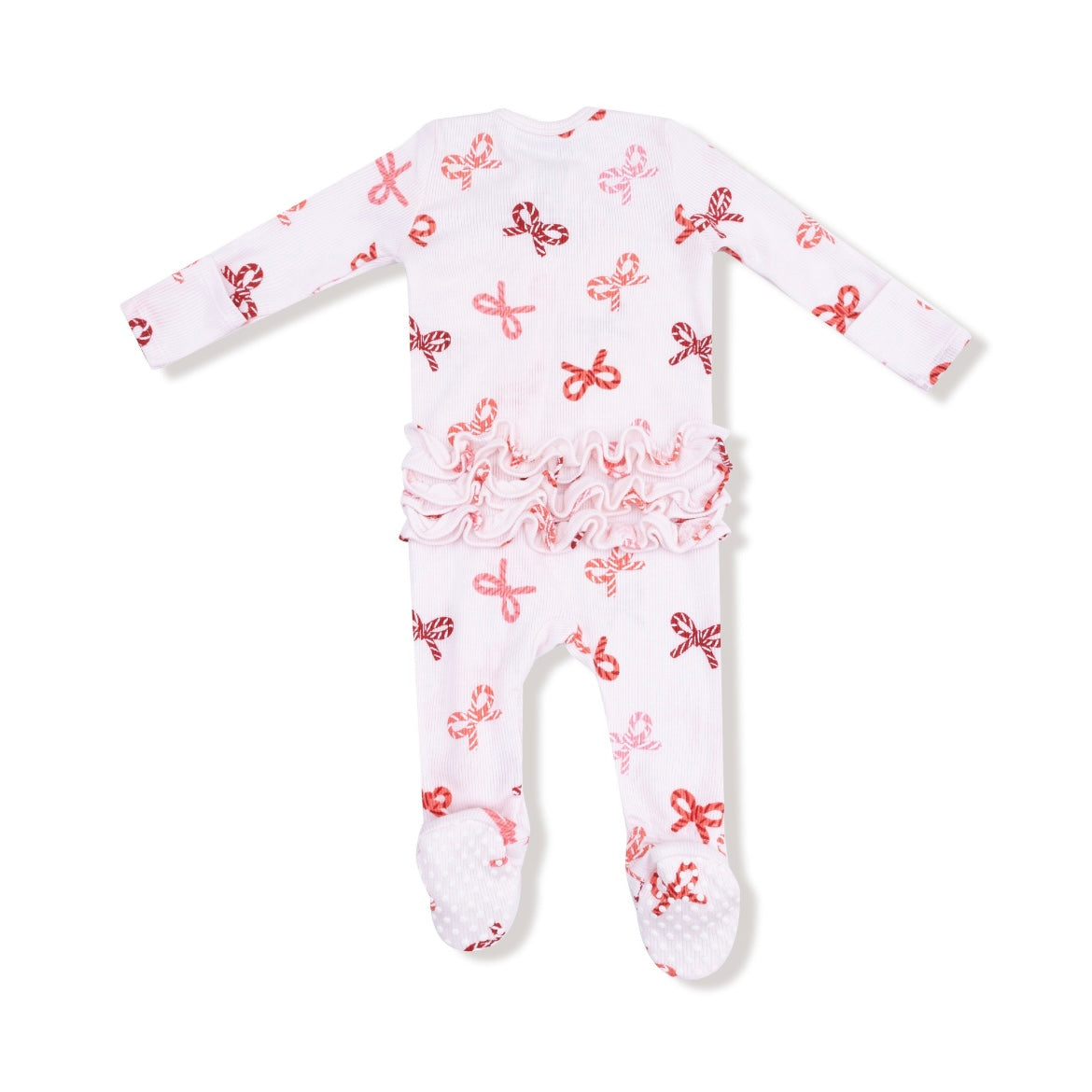 Angel Dear Candy Cane Ruffle Footie