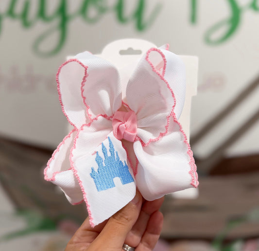 Embroidered Castle 5.5inch Bow