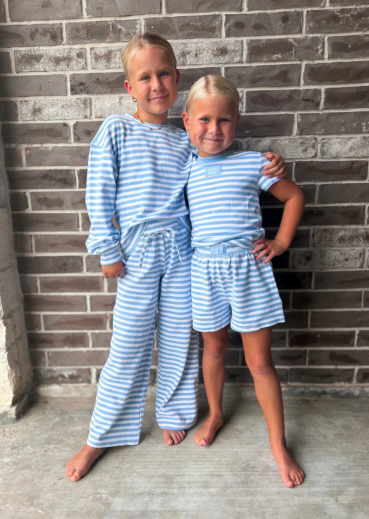 Lulu Mac Light Blue Stripe Baby Doll Tee