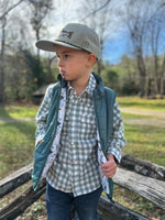 Velvet Fawn Oakley Puffer Vest Mallard Sky