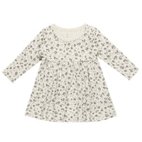 Quincy Mae Blue Floral LS Dress