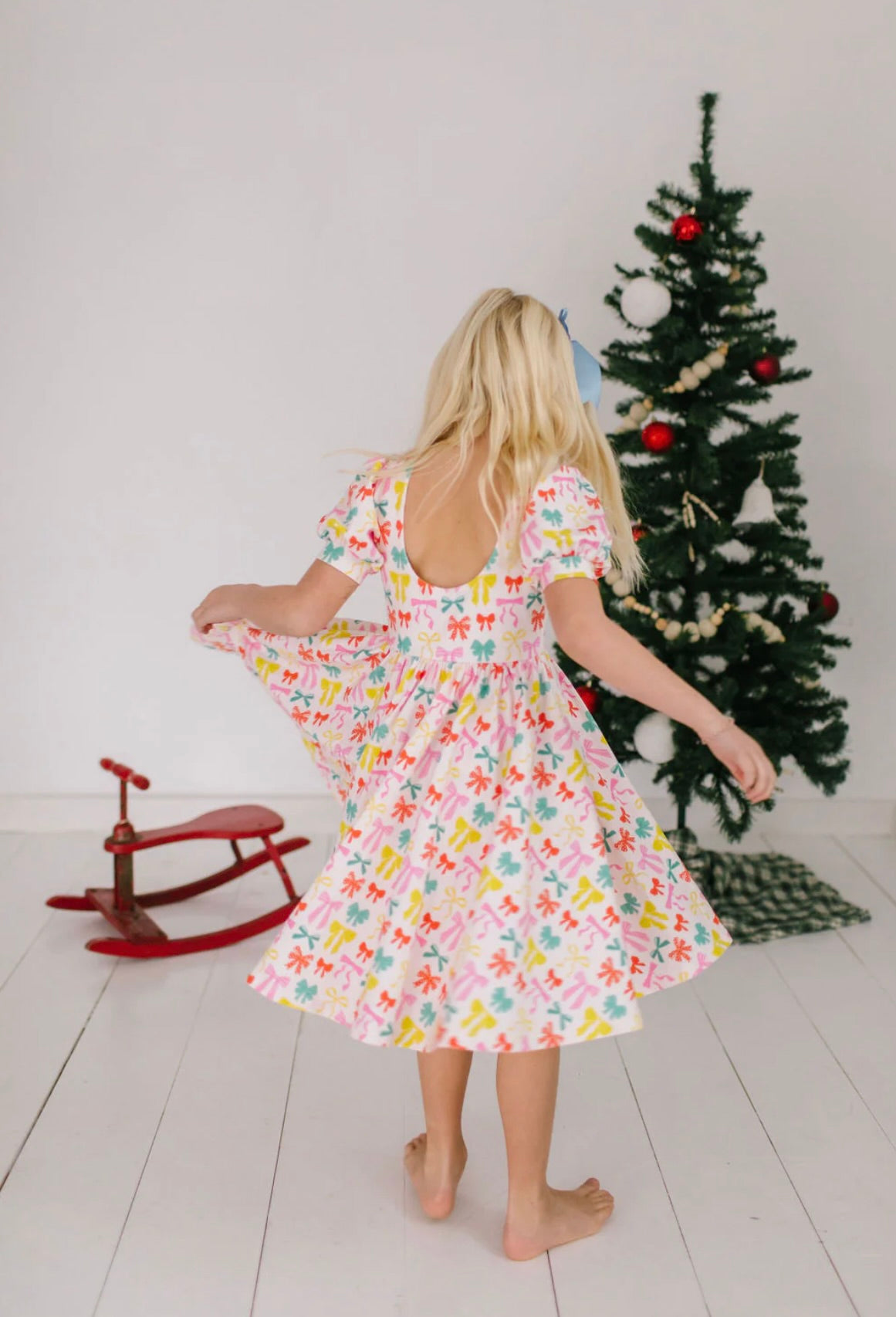 Ollie Jay Holiday Bows Twirl Dress