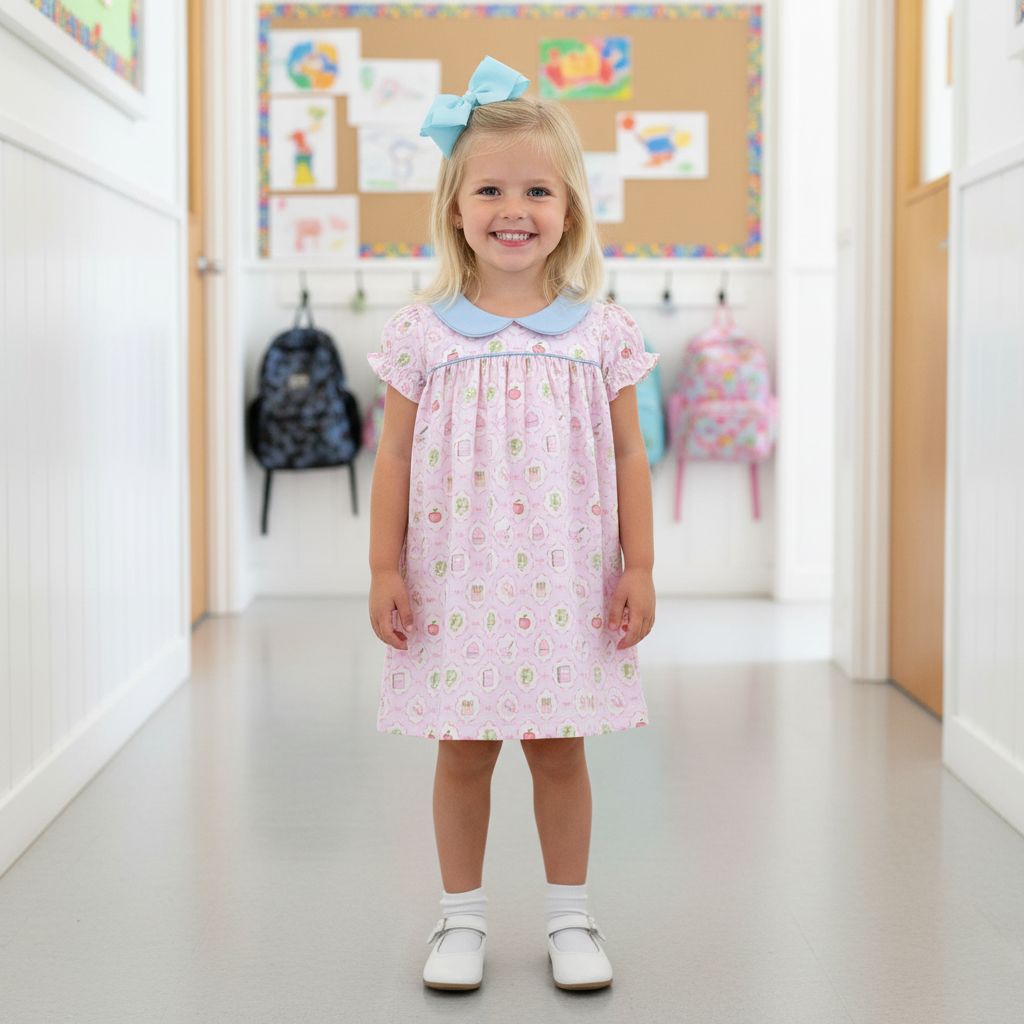 Baby Loren School Time Scalop Collar Dress