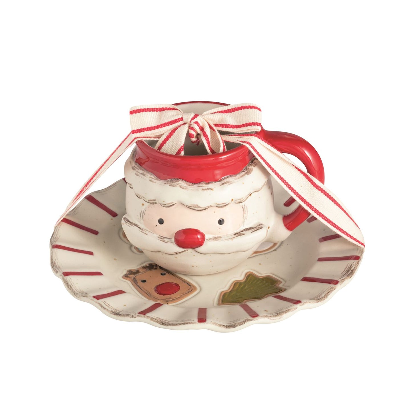 Mud Pie Icon Cookie Plate + Santa Mug Set